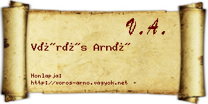 Vörös Arnó névjegykártya